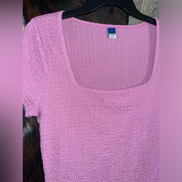 Old Navy NWT lavender purple scrunchy short sleeve scoop neck baby tee large - Picture 2 of 5